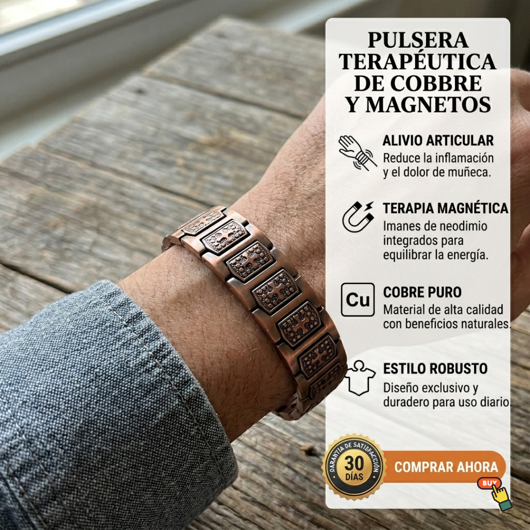Pulsera Magnética de Acero Inoxidable para Hombre — Mejora la Circulación y el Estilo con un Solo Accesorio